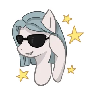 😎 pony, bril, cartoon, dier, sticker telegram sticker