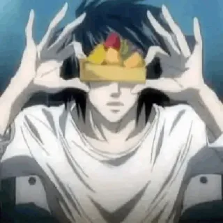 🎭 L Lawliet Death Note L Lawliet, Death Note, ciasto, anime, manga telegram sticker