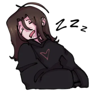 😪 ZZZ schlafend, Cartoon, entspannt, müde, Mädchen telegram sticker