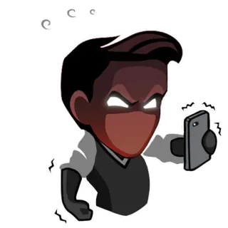 😡 arrabbiato, telefono, frustrato, cartone animato, contrariato whatsapp sticker