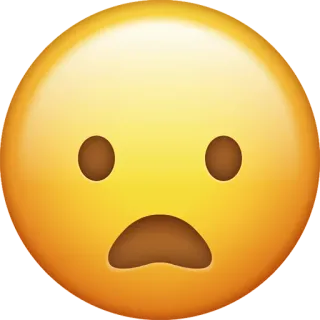 😦 emoji, face, emotion, fear, shock, worried telegram sticker