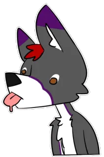 😛 perro, lobo, dibujo animado, animal, furry telegram sticker