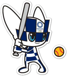 🥎 Tokyo 2020 Olympics mascot, olympics, sports, tokyo 2020, baseball telegram sticker