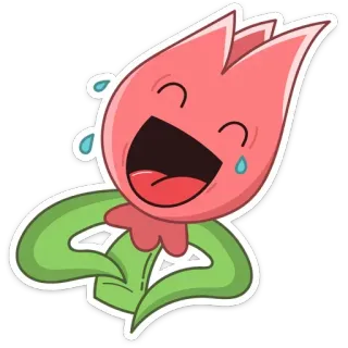😂 flower, cartoon, laughing, happy, plant, sticker, emotion, joyful telegram sticker