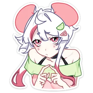 🥺 Аниме девушка, Мультфильм, Мышь, Милый, Каваи, Аниме стиль, Иллюстрация telegram sticker