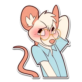 😊 Bernard The Rescuers rato desenho animado, óculos, corando, fofo, Bernardo e Bianca, Disney telegram sticker