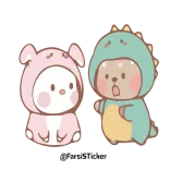 😍 @fukudaoiu słodkie, zwierzęta, królik, dinozaur telegram sticker