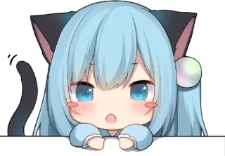 🦄 Anime, Garota gato, Fofo, Kawaii, Mangá, Chibi telegram sticker