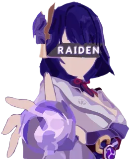 🌪 Raiden RAIDEN Anime, Genshin Impact, Videojuego, Personaje telegram sticker