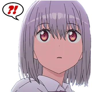 ⁉️ Anime, Mädchen, Frage, Sticker, Süß, Verwirrt telegram sticker