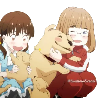 🐶 @SwallowZireael Anime, Con gái, Chó, Chó con, Dễ thương, Tình bạn telegram sticker