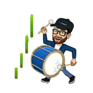 📈 batería, hombre, batería, música, gráfico financiero, acciones, criptomoneda whatsapp sticker