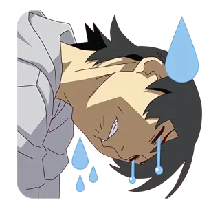 😭 애니메이션, 땀, 피곤한, 지친, 스트레스, 일러스트 telegram sticker