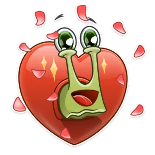 ❤ escargot, coeur, amour, autocollant, dessin animé, mignon, romance telegram sticker