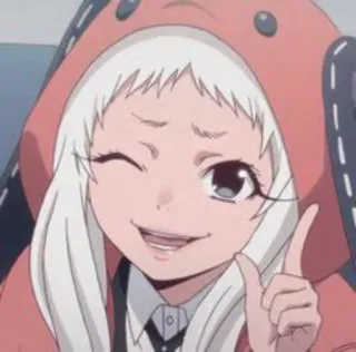 🍭 Yumeko Jabami Kakegurui 애니메이션, 소녀, 윙크, 카케구루이, 쟈바미 유메코 telegram sticker