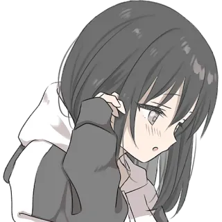 😮‍💨 Fille anime, Sweat à capuche, Manga, Triste, Mignon, Rougir telegram sticker