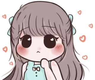 😞 การ์ตูน, อนิเมะ, ผู้หญิง, น่ารัก, หัวใจ telegram sticker