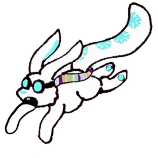🐰 bunny, glasses, snowflakes, cartoon, animal, cute telegram sticker