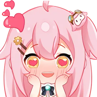 🫣 Anime, Kawaii, Fofo, Rosa, Corações telegram sticker