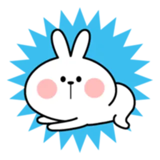 😏 кролик, зайчик, милый, животное, белый, каваий telegram sticker