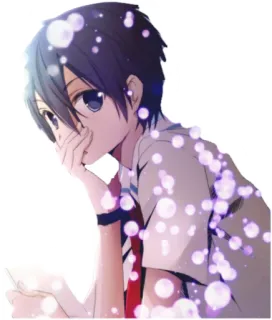 😐 anime, boy, school uniform, art, illustration telegram sticker