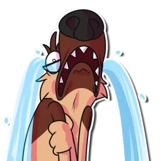 😭 Hund, weinen, traurig, Cartoon, Emotion, Tränen telegram sticker