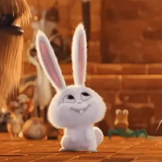 🐰 Snowball The Secret Life of Pets Hase, Kaninchen, weiß, süß, Tier, Haustier telegram sticker