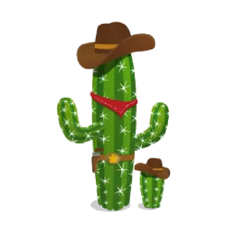 🌵 cactus, cowboy, western, desert, hat, bandana telegram sticker