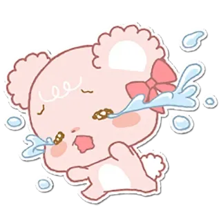 😭 adesivo, desenho animado, chorando, triste, rosa, urso, kawaii telegram sticker