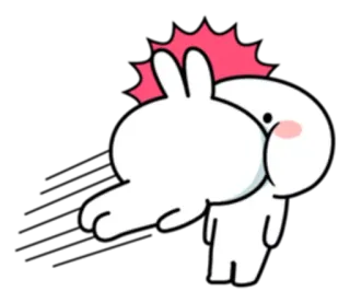 💥 cartoon, konijn, beledigend gebaar, konijntje, schattig, wit, klap telegram sticker