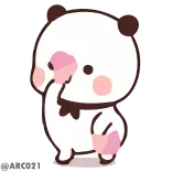 🕺 cute, kawaii, panda, sticker, cartoon, animal whatsapp sticker