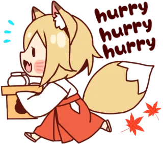 Miko-san of fox :: @line_stickers telegram stickers