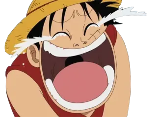 😂 Monkey D. Luffy One Piece anime, crying, laughing, one piece, luffy telegram sticker