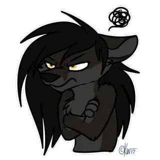 😠 Furry, Anthro, Raiva, Desenho animado, Lobo, Humor, Sticker telegram sticker