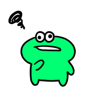 💬 Мультик, Лягушка, Зеленый, Животное, Смешной, Милый whatsapp sticker