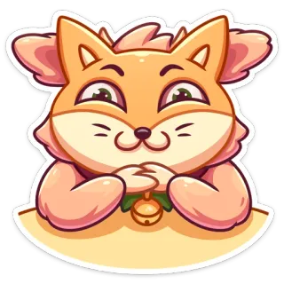 🦊 고양이, 귀여운, 동물, 스티커, 만화, 카와이 telegram sticker
