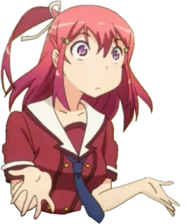 😶 Anime, Ragazza, Personaggio, Cartone animato, Capelli rossi, Gesto, Ragazza anime telegram sticker