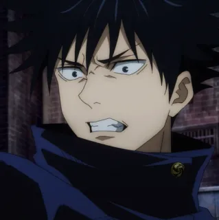 ♠️ Megumi Fushiguro Jujutsu Kaisen Anime, Charakter, Manga, Wütend, Ernst, Fushiguro telegram sticker