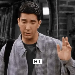 👐 Ross Geller Friends HI こんにちは, 挨拶, テレビ番組, シットコム, ロス・ゲラー, フレンズ telegram sticker