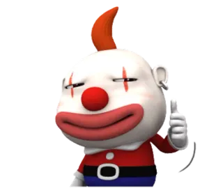 👍 Клоун, Палец вверх, Мультфильм, Персонаж, Смешно, Юмор telegram sticker