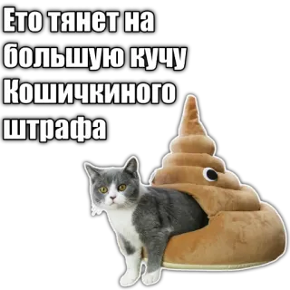 💩 Это тянет на большую кучу Кошичкиного штрафа cat, poop, russian, humor telegram sticker