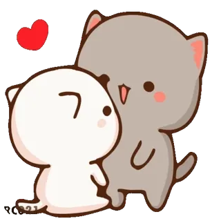 😘 gatto, cuore, amore, carino, coppia, animali telegram sticker