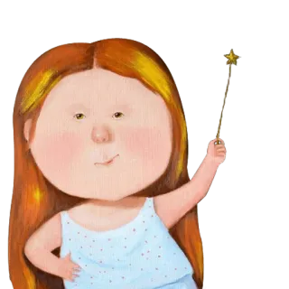 🎉 девочка, милый, магия, фея, звезда, ребенок, мультфильм whatsapp sticker