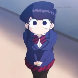 😶 Komi Shouko Komi Can't Communicate 애니메이션, 코미양은 커뮤증입니다, 코미 쇼코, 카와이, 귀여운, 교복 telegram sticker