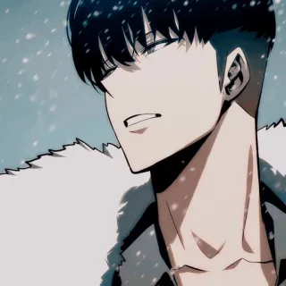 🧬 anime, snow, man, winter, cartoon telegram sticker