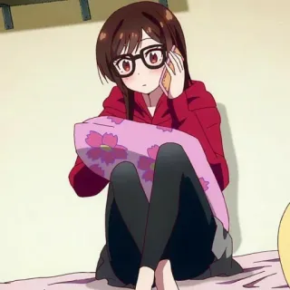 ❤️ Chizuru Ichinose Rent-A-Girlfriend Anime, Fille, Lunettes, Chizuru Ichinose, Rent-a-Girlfriend, Kawaii whatsapp sticker
