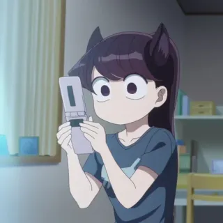 🪁 Komi Shouko Komi Can't Communicate Komi, Komi não consegue se comunicar, Anime, Orelhas de gato, Celular, Fofo, Garota telegram sticker