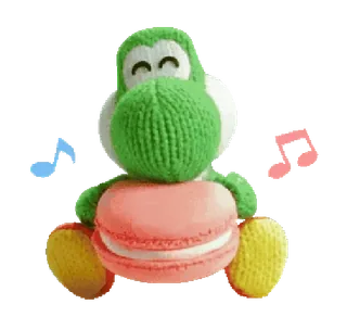 😊 Yoshi yoshi, nintendo, videogioco, personaggio dei cartoni animati, peluche, macaron whatsapp sticker