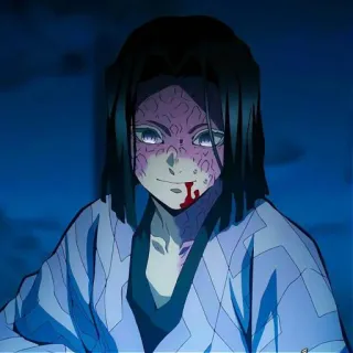 💜 Yushiro Demon Slayer アニメ, 鬼滅の刃, 愈史郎, 鬼, 血 telegram sticker