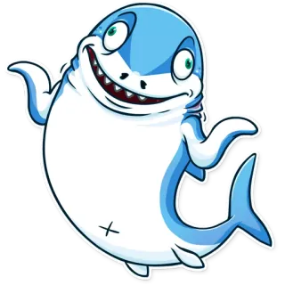 🤷 акула, мультфильм, смешной, наклейка telegram sticker